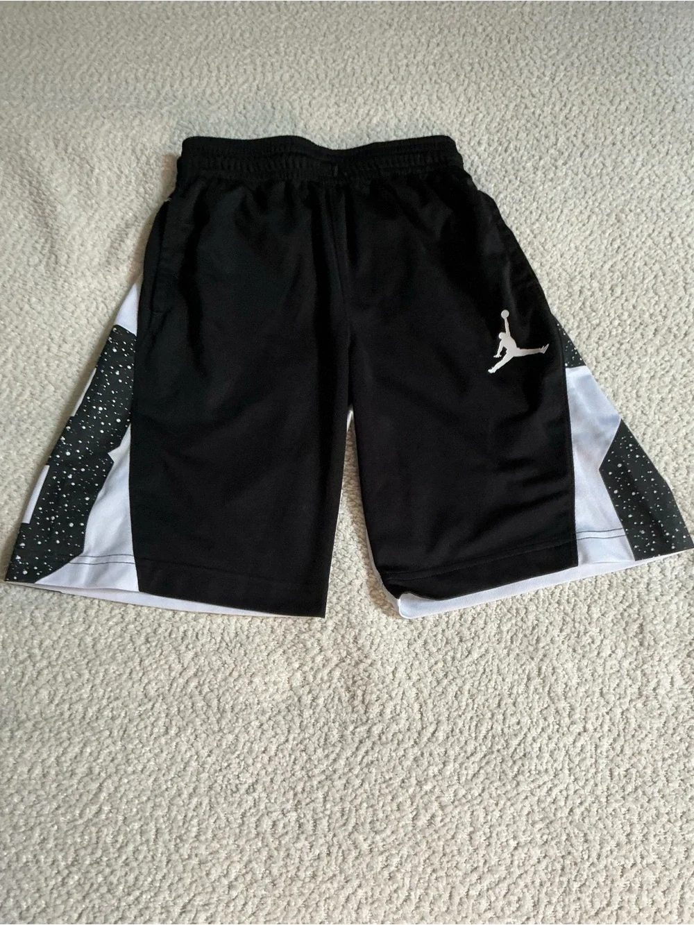 Jordan Black Shorts with White & Speckled Side Panels